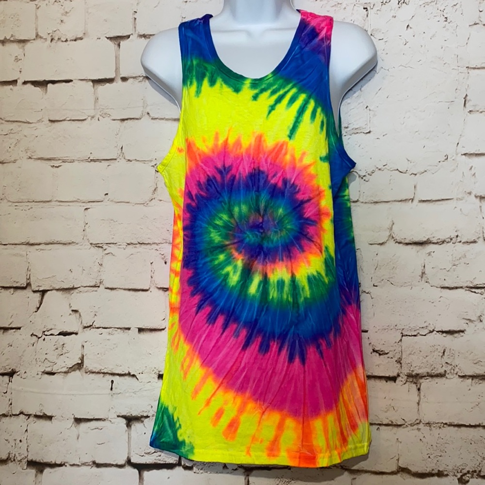 NWOT Color Tone Neon Tie Dye Tank, Size S